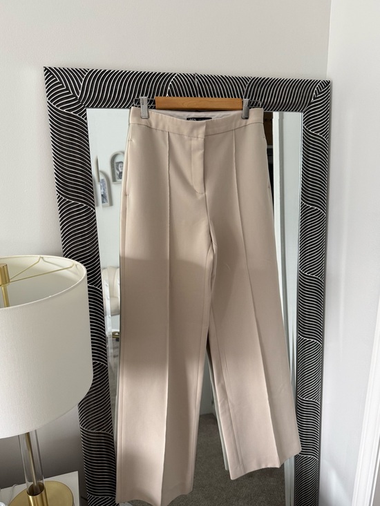 Zara Pants - Zara Wide-Leg Trousers in Light Beige